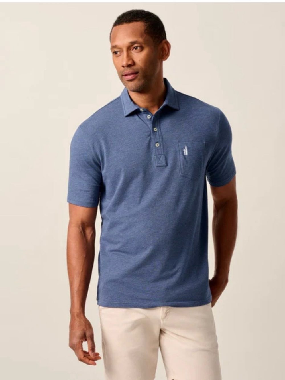 Johnnie-O Heathered Blue Polo